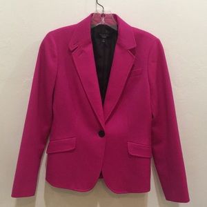 Talbots 4P petite wool blend magenta blazer. EUC!